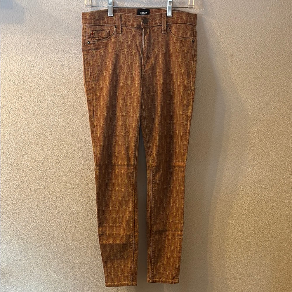 Hudson Nico super skinny mid rise Brown Patterned Pants size 29